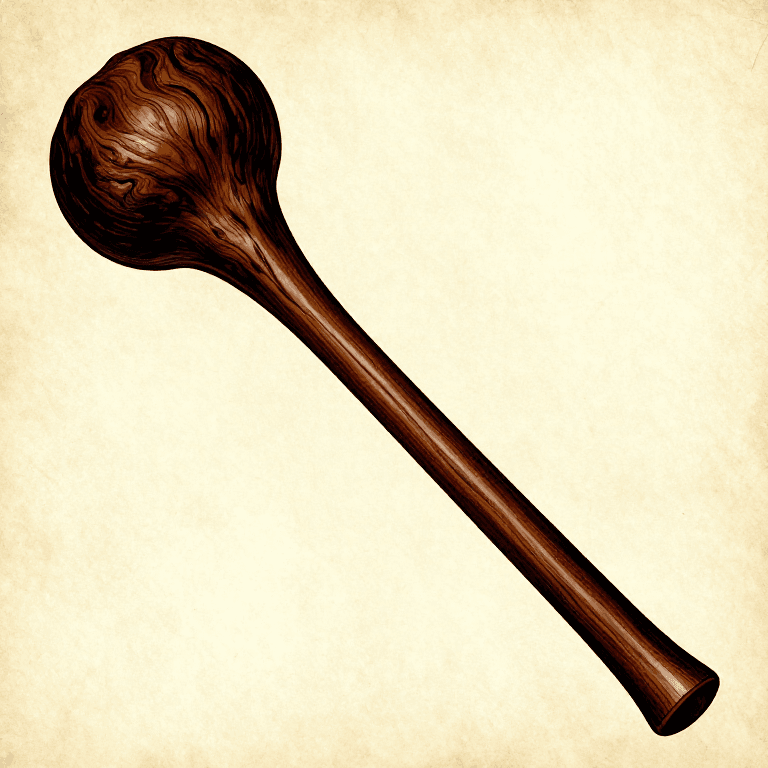 Shaping a Wooden War Club from a Dense Hardwood Root Ball — Stone Age Cudgel