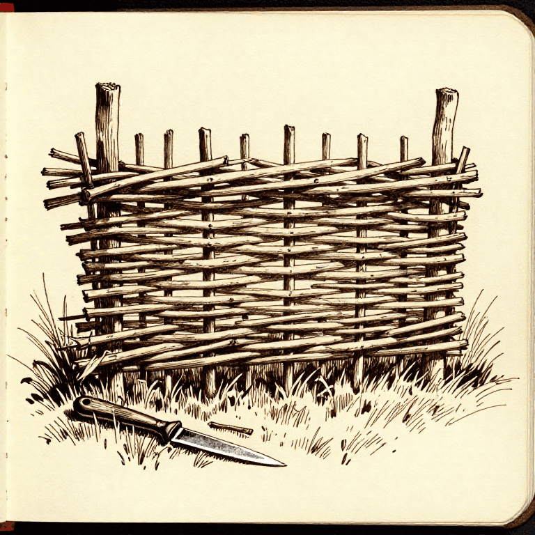 Building a Wattle Fence — Woven Wood Panel Construction