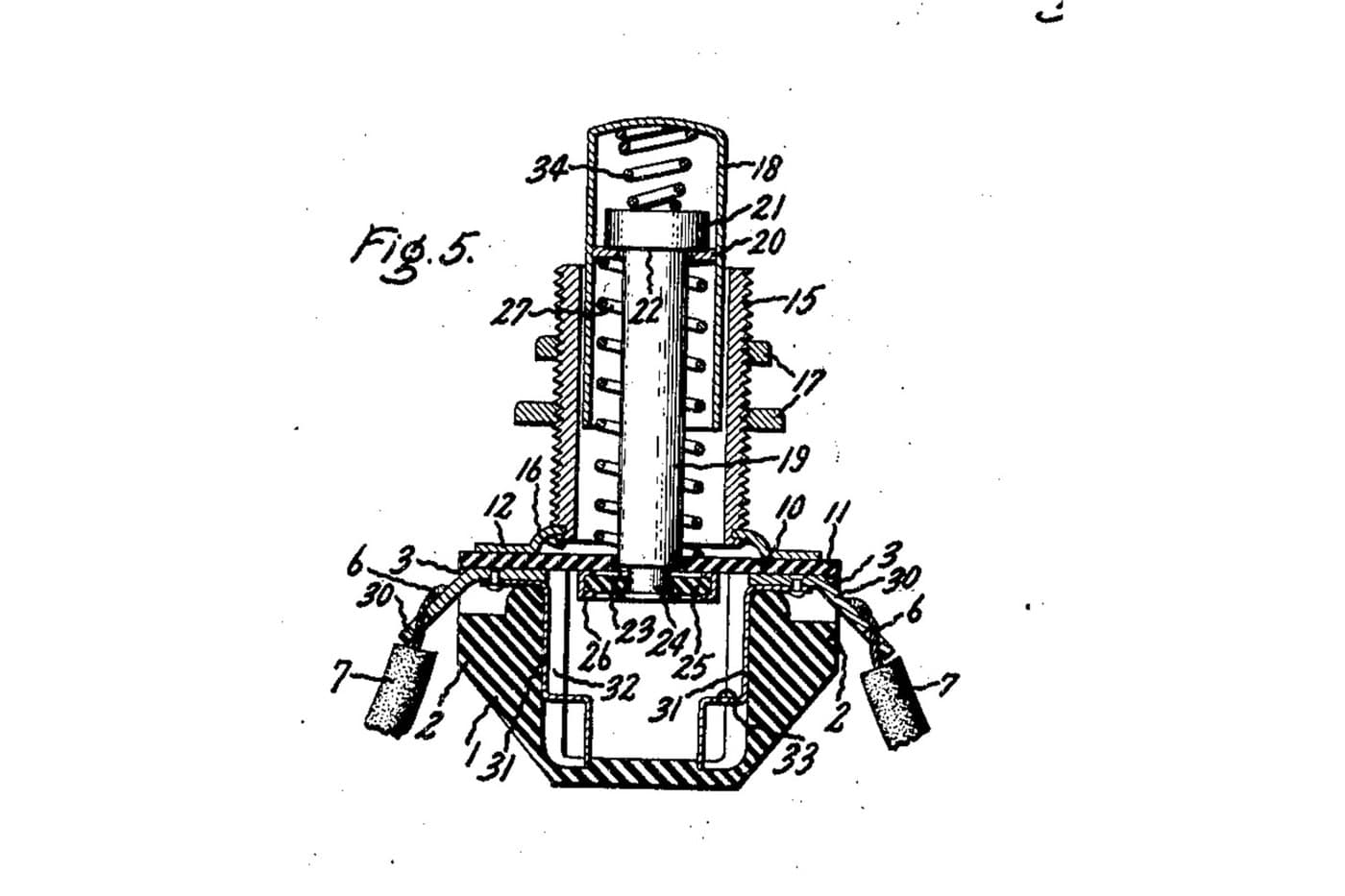 Push Button: Normally Open Momentary Switch with a Cushioned Contact (De Reamer, GE 1939)