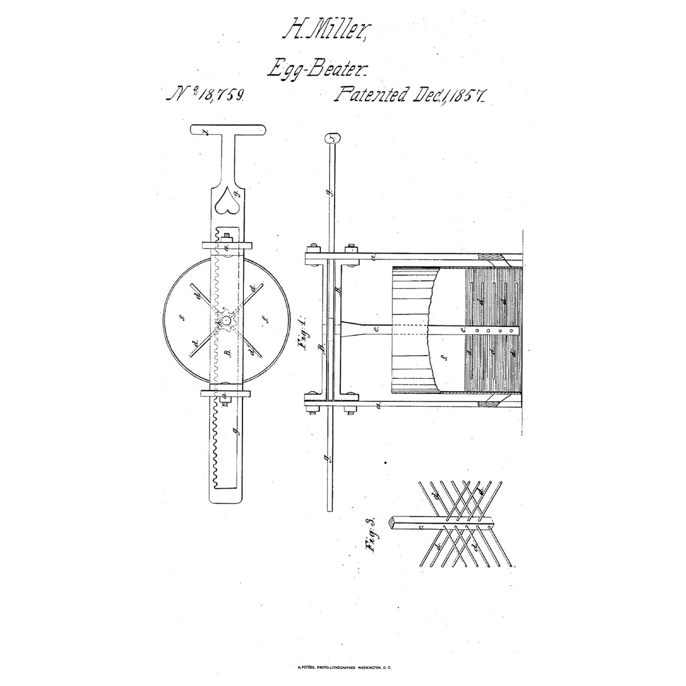 Ratchet-Bar Egg Beater: Push a Rack, the Floats Spin Both Ways