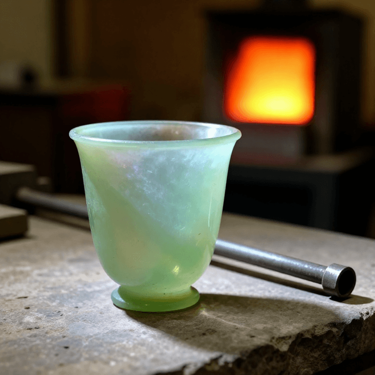 Blowing a Glass Vessel on an Iron Pipe — Roman Glassblowing