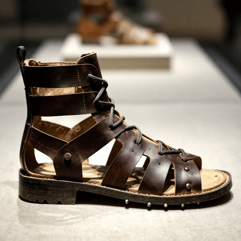 Cutting and Sewing a Caliga Leather Sandal — Roman Military Footwear