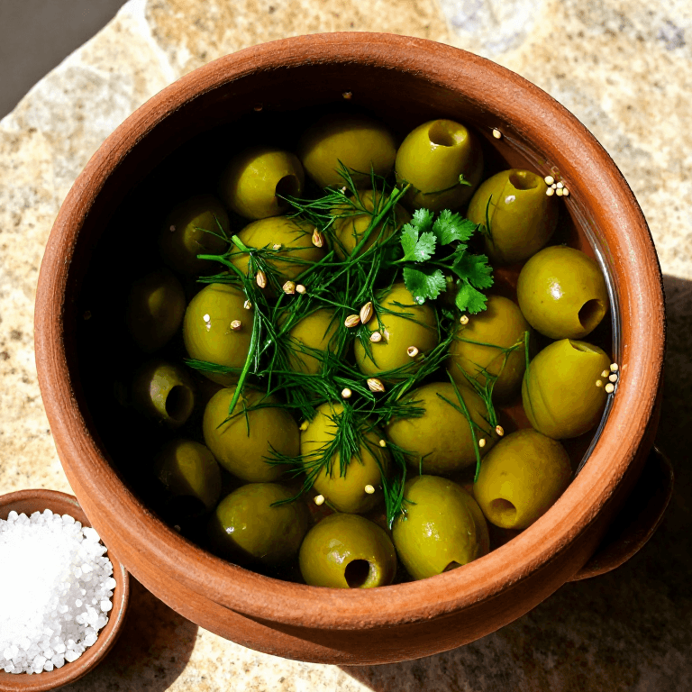 Curing Olives in Brine and Herbs — Roman Olive Preservation
