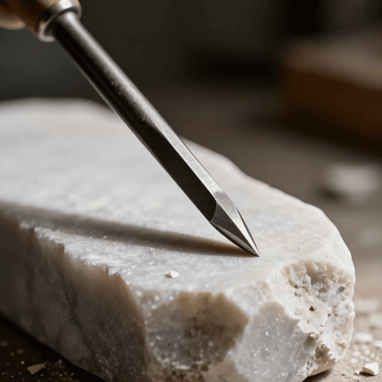 Roughing Out Marble with a Point Chisel