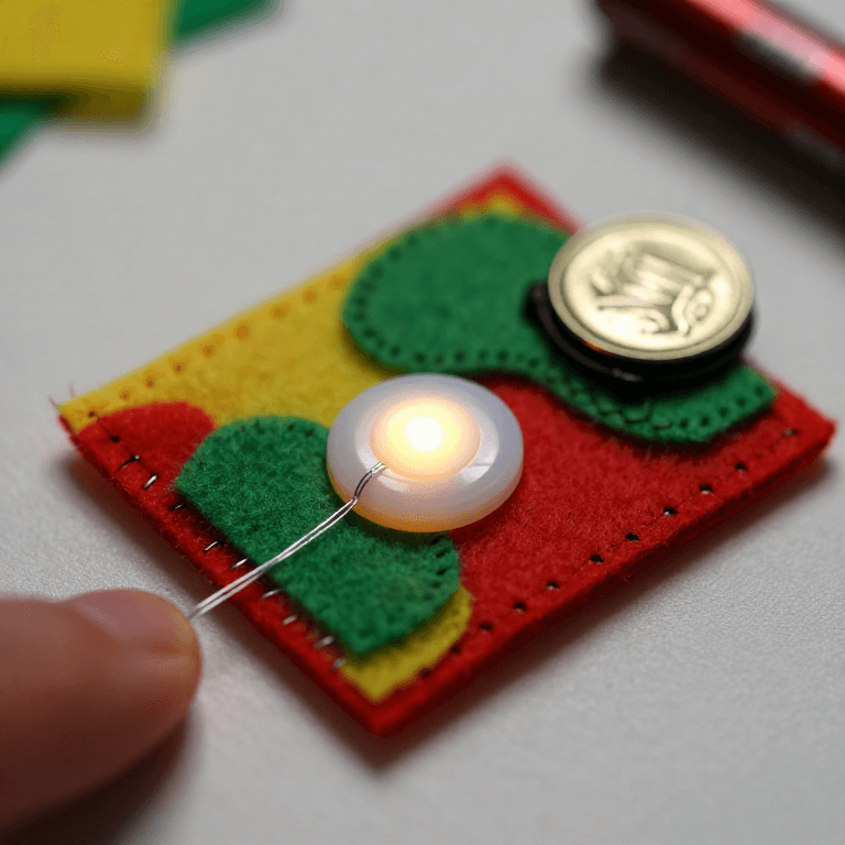 Sewing a LilyPad Button Circuit