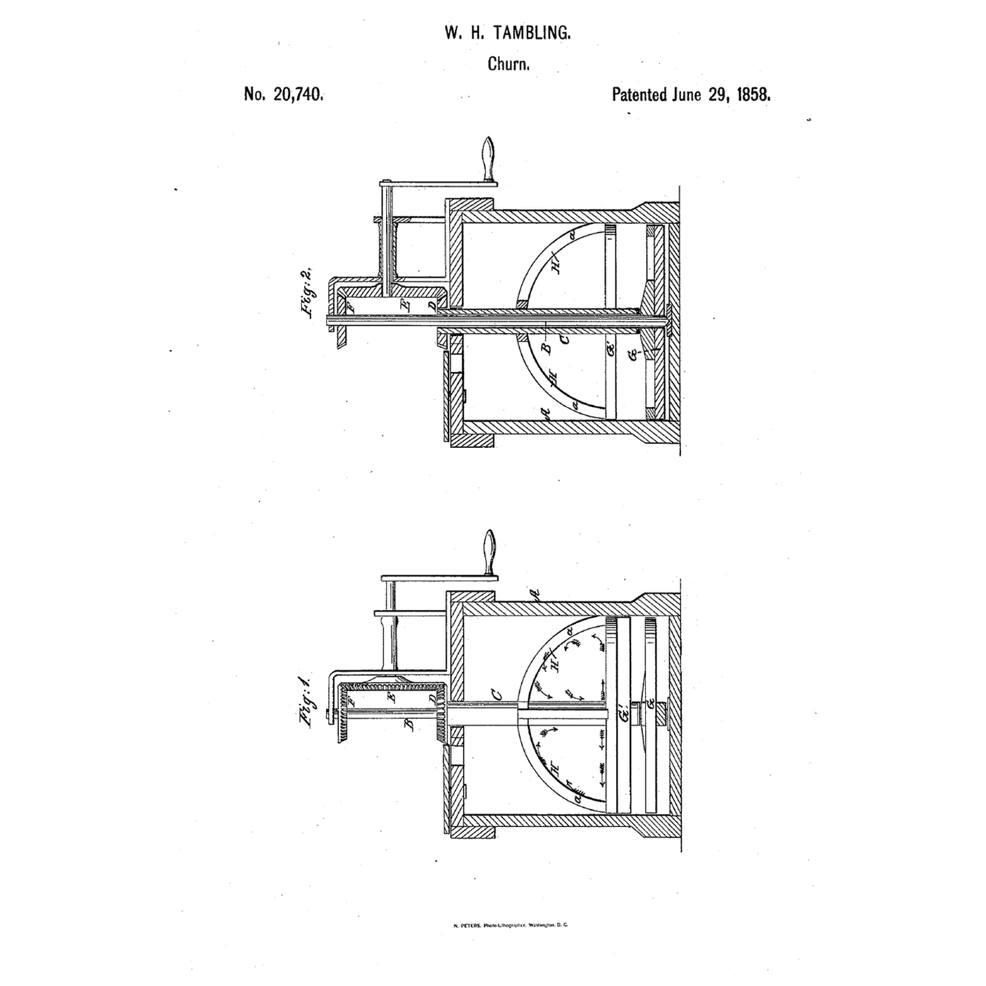 Skeleton-Semisphere Dasher Churn: Arched Ribs Over the Upper Dasher Roll the Cream Back to the Centre