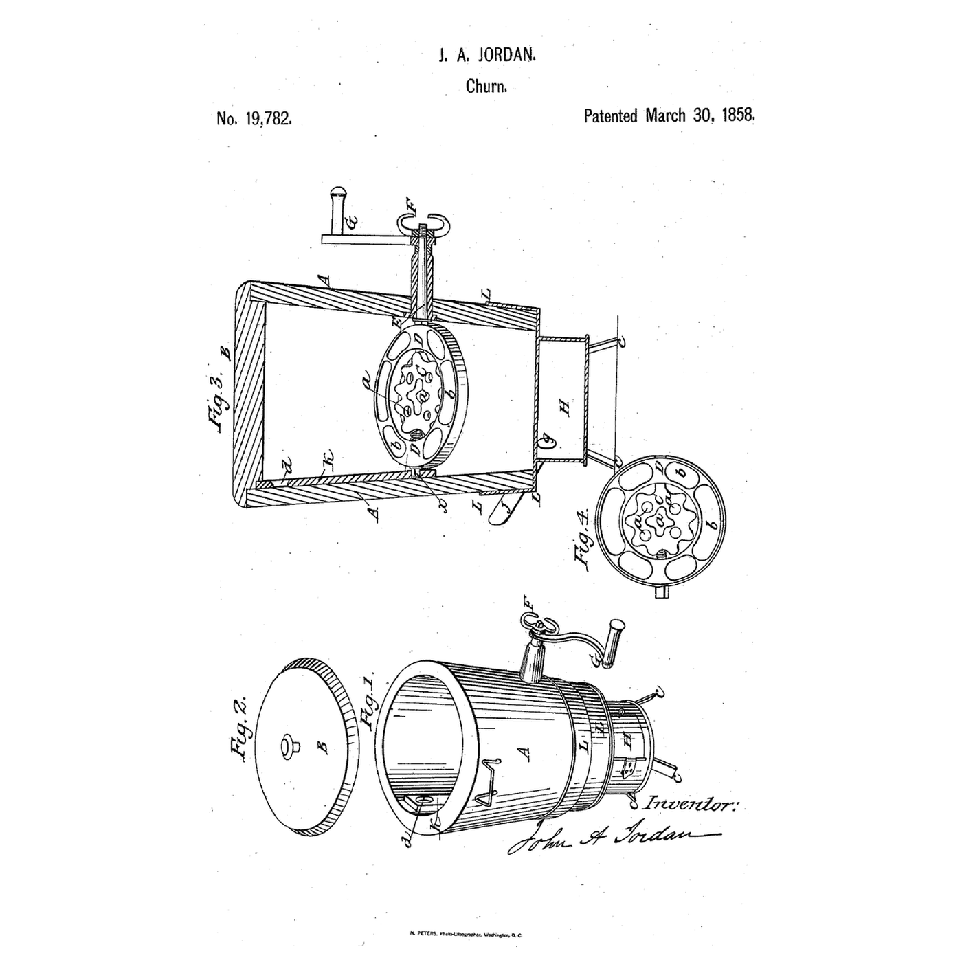 Stationary-Wheel Dasher Churn: A Revolving Wheel Drives the Cream Through a Fixed Perforated One