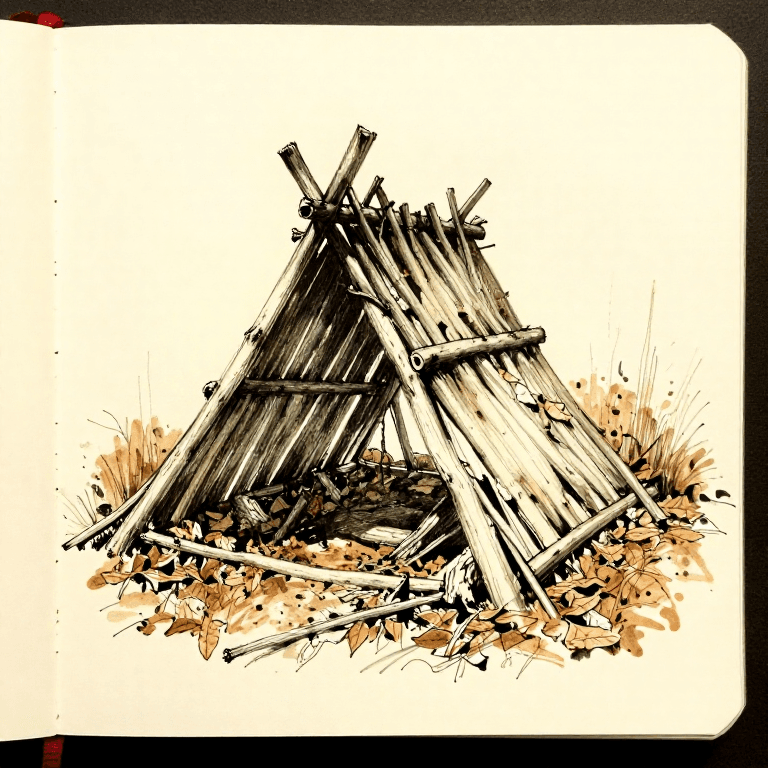 Building a Debris Hut — Emergency Forest Shelter
