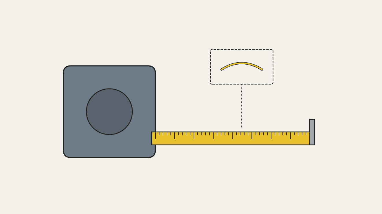Tape Measure: Curved Steel Blade, Spring and Case