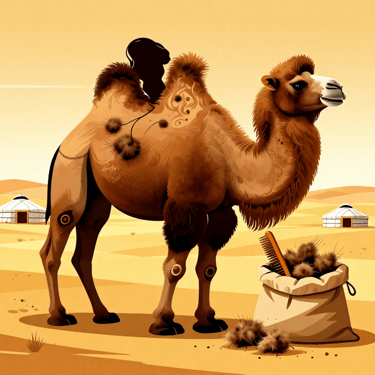 Тэмээний ноос самнах — Бактриан тэмээний ноолуурыг бэлтгэх