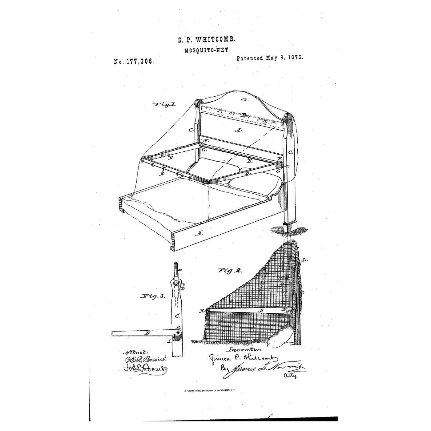 The Hinged Mosquito Canopy: A Frame That Folds Up From the Head-Board