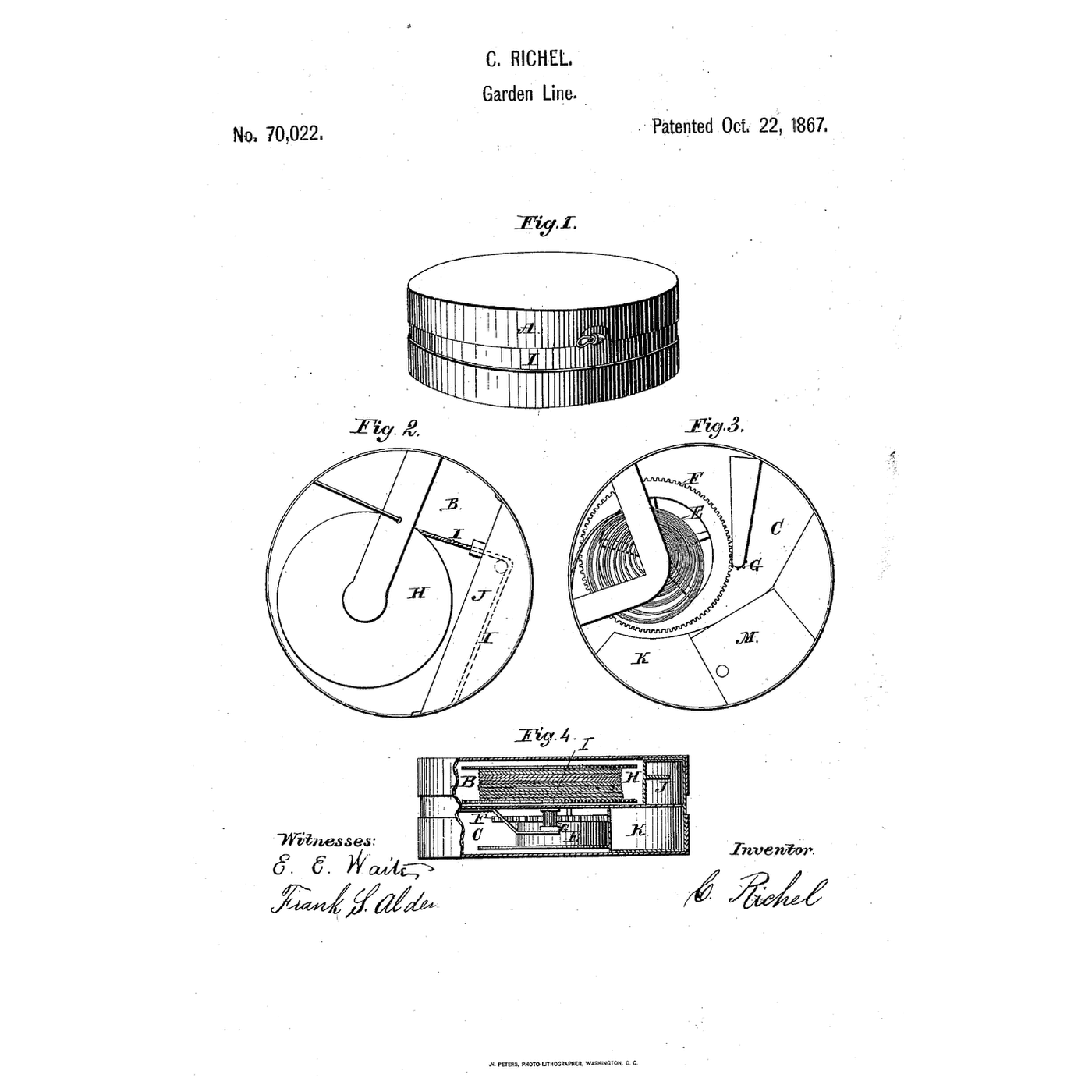 The Self-Winding Garden Line: A Spring and Pinion Reel the Line Back, and It Can Chalk Itself