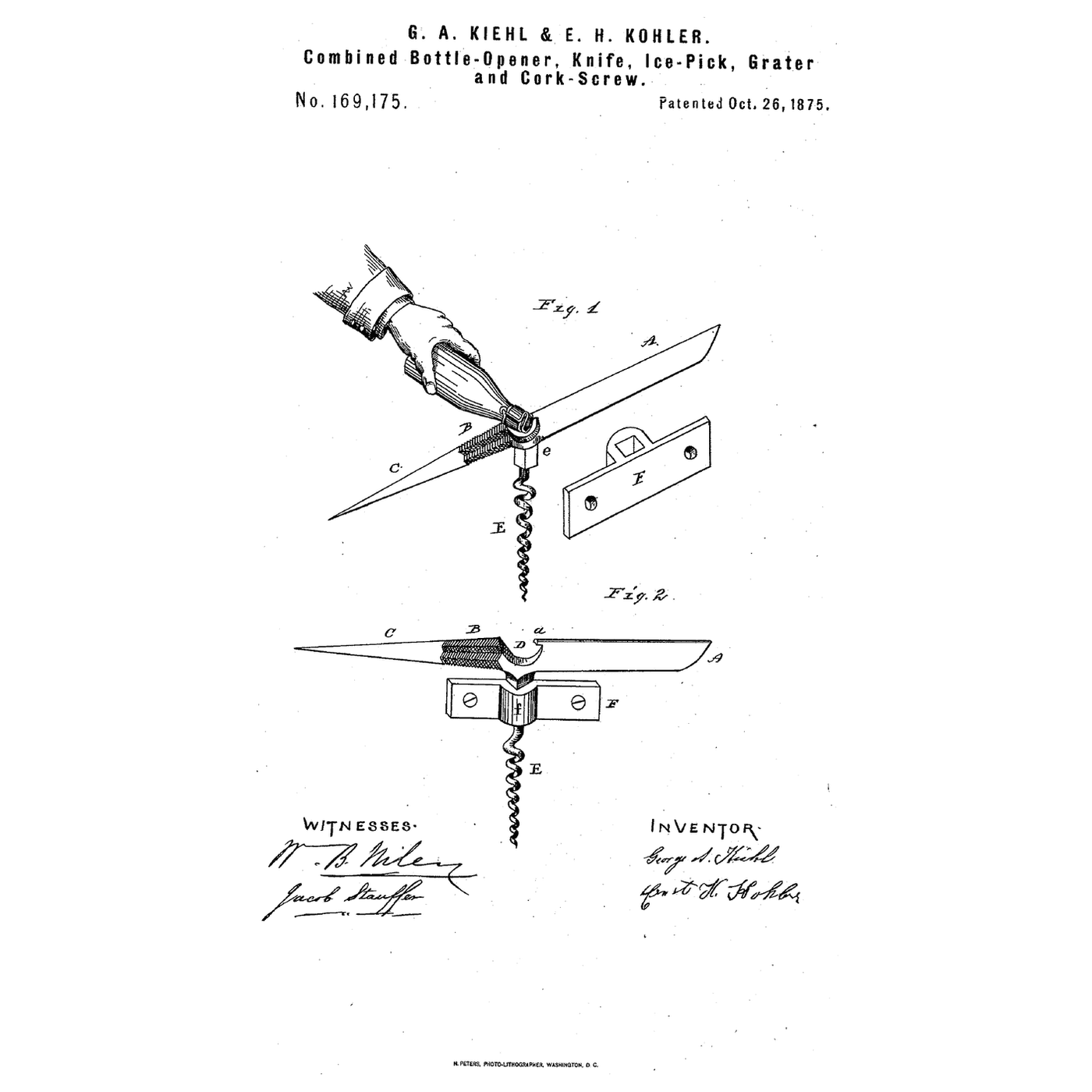 The Socket-Bracket Bar Tool: Bottle Opener, Knife, Ice Pick, Grater and Corkscrew in One