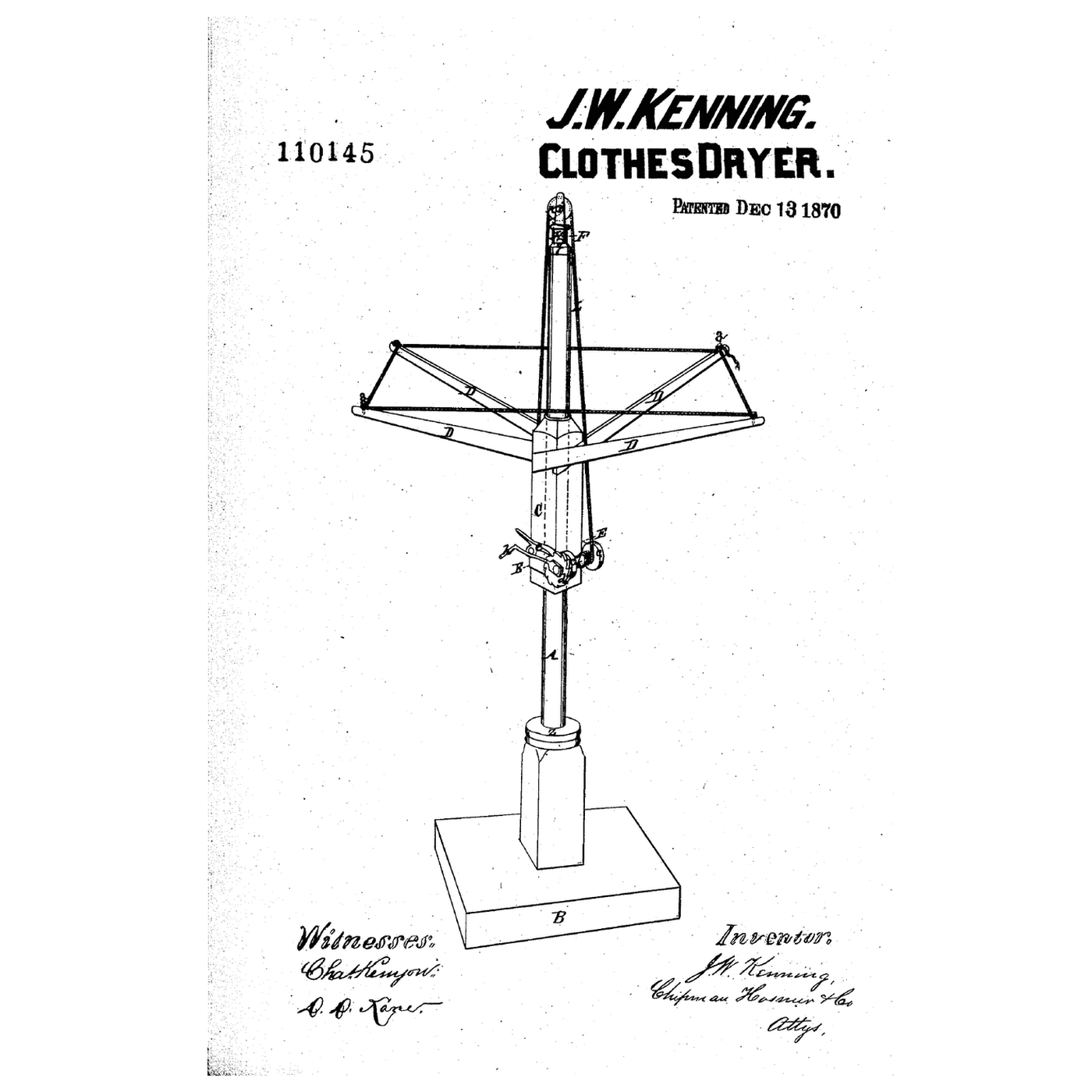 The Windlass Rotary Drier: Lower It to Load, Wind It Up to Dry