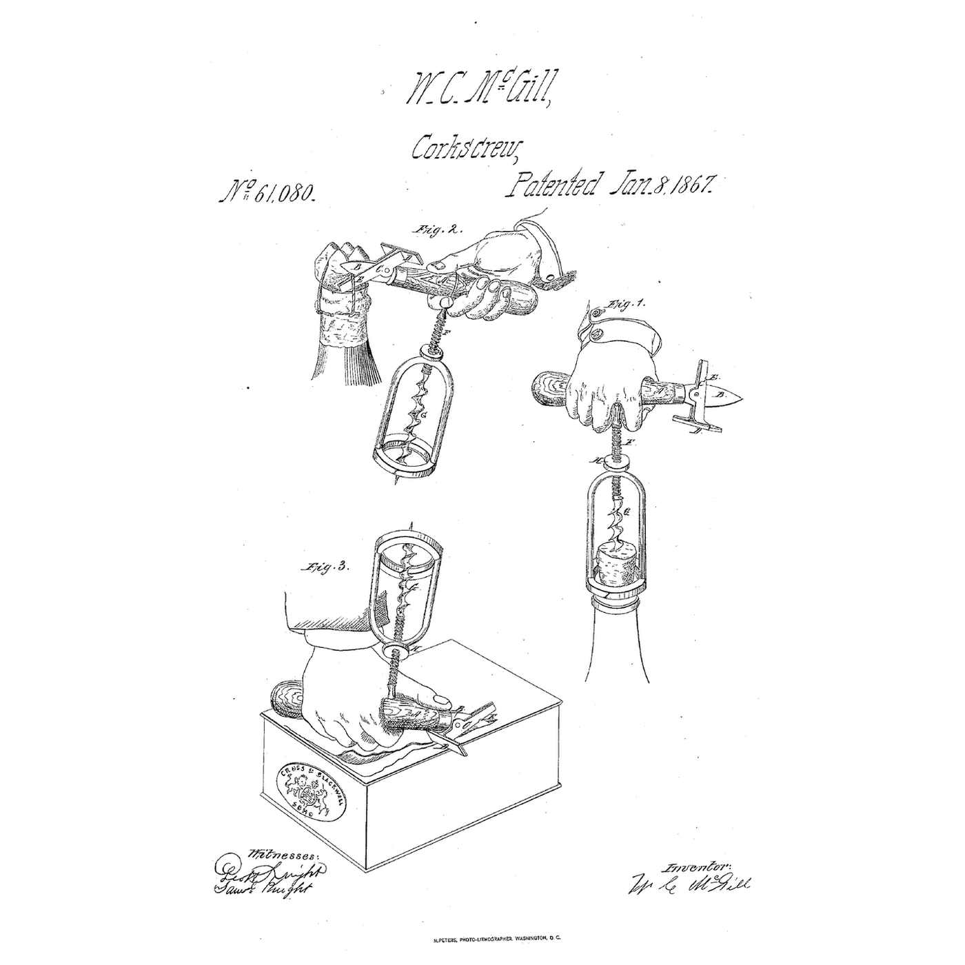 The Wire-Cutter Corkscrew: Shear the Wire, Drive the Screw, and the Same Turn Draws the Cork