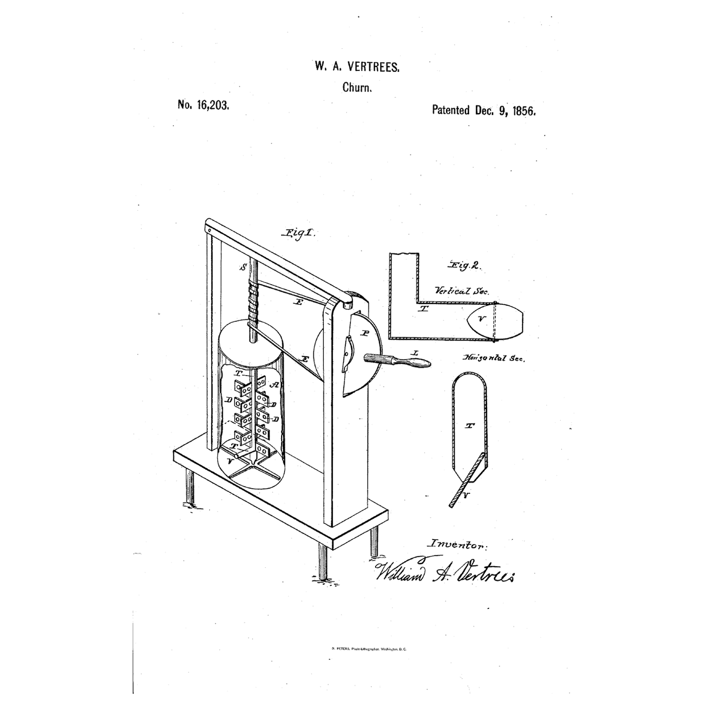 Valved Air-Tube Dasher Churn: A Double-Acting Valve Lets Air Out of a Tube That Swings With the Dashers