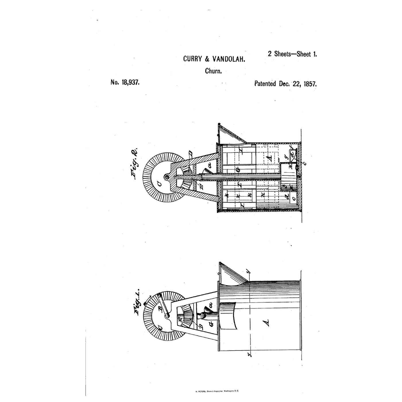 Water-Dasher Adjustable-Rib Churn: A Hollow Dasher Holds Tempering Water, Ribs Weave the Surface