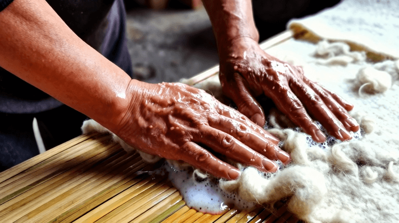 Wet Felting — Matting Raw Wool into Fabric Without Spinning or Weaving