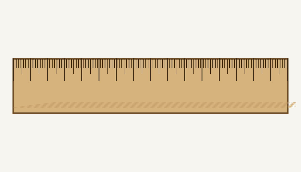 Wooden Ruler, Graduated with a Caliper