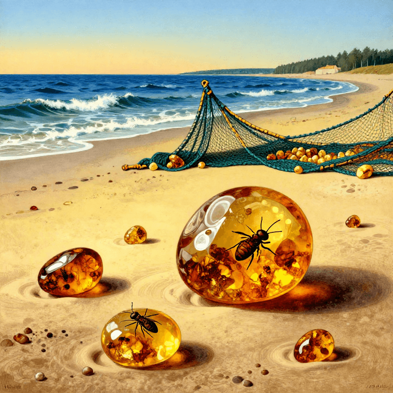 Zbieranie bursztynu baltyckiego -- od plazy do kolekcji