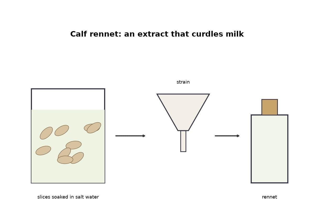 Calf Rennet Steeped from Dried Stomach