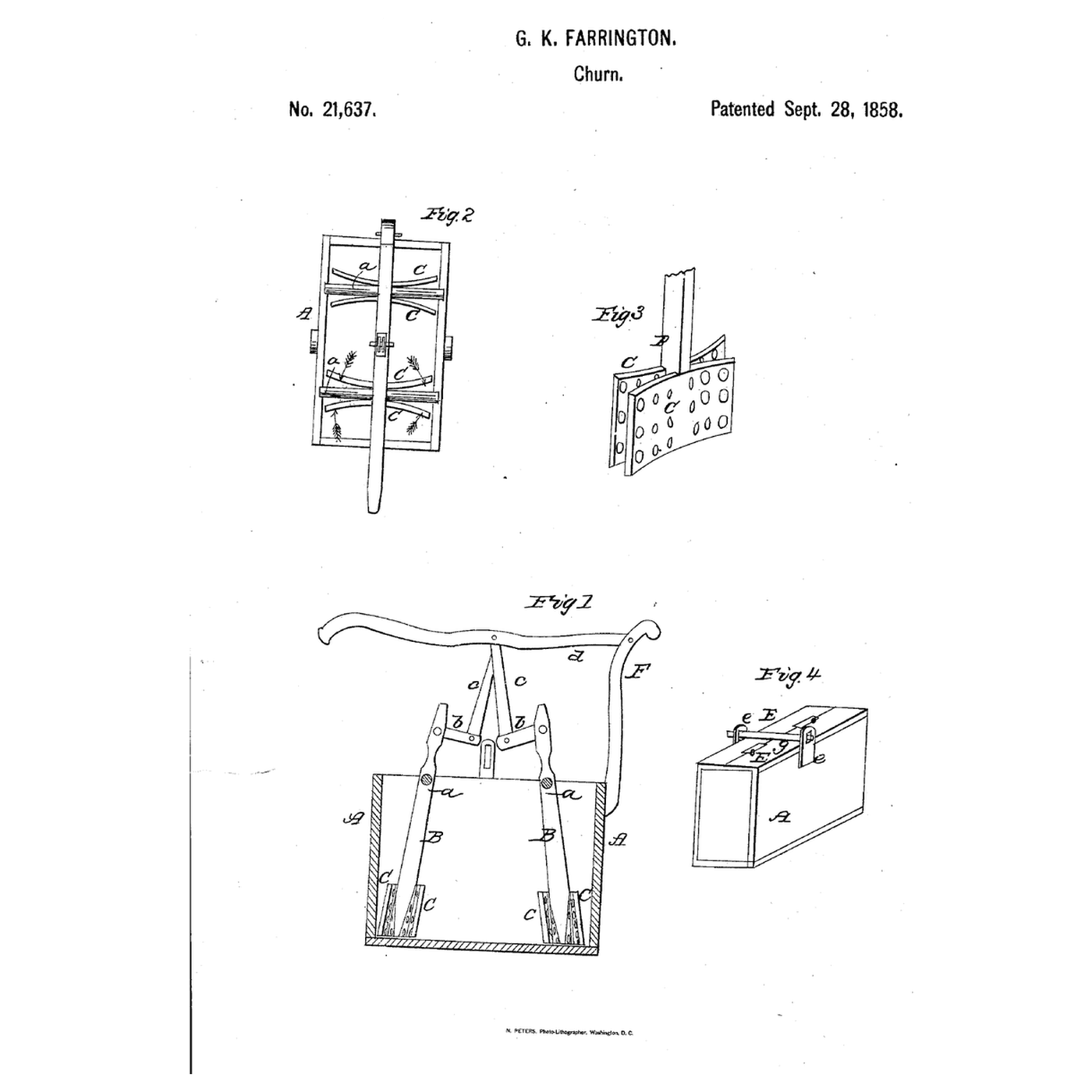 Concavo-Convex Swing-Dasher Churn: One Lever Swings Two Curved, Pierced Double Dashers