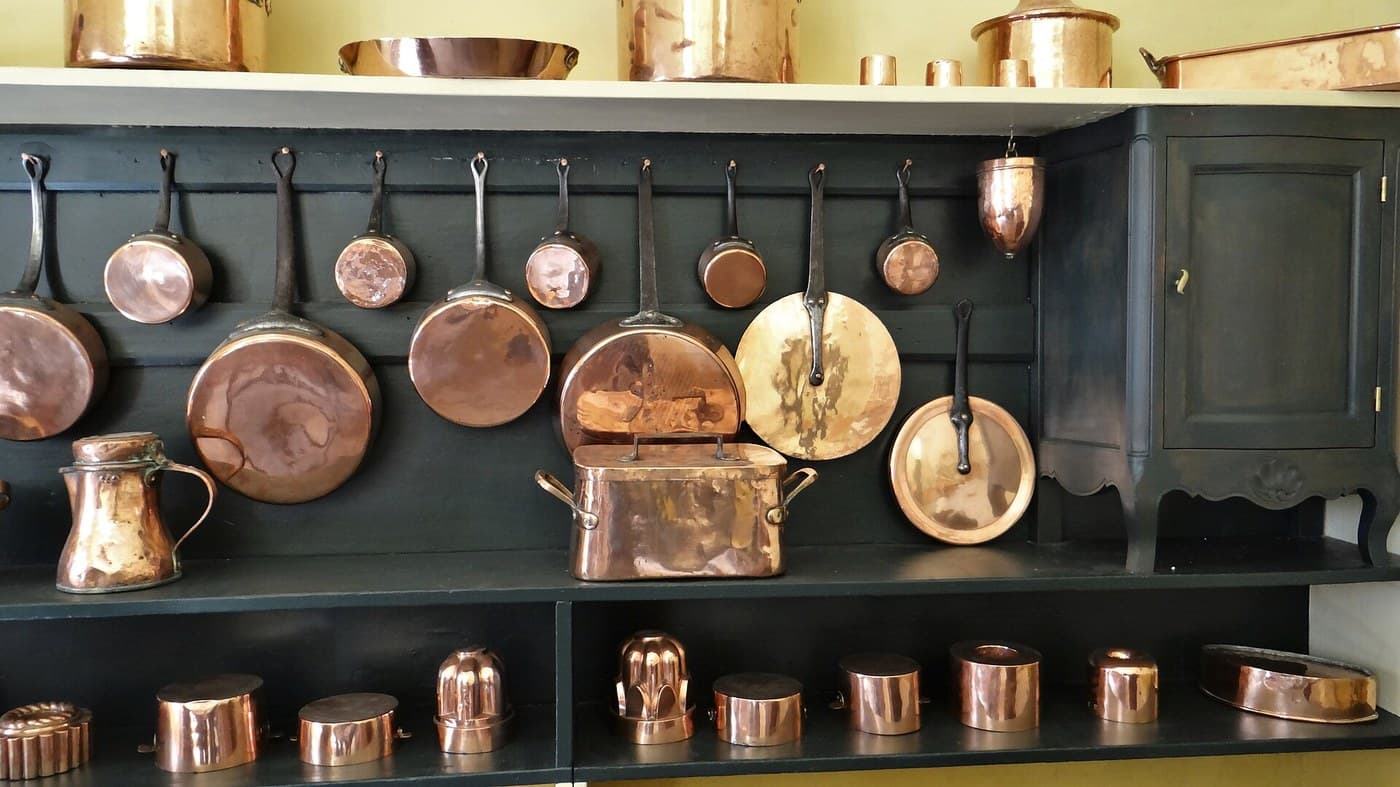 Double Boiler: Two Tinned Copper Pans, One Hung in the Other