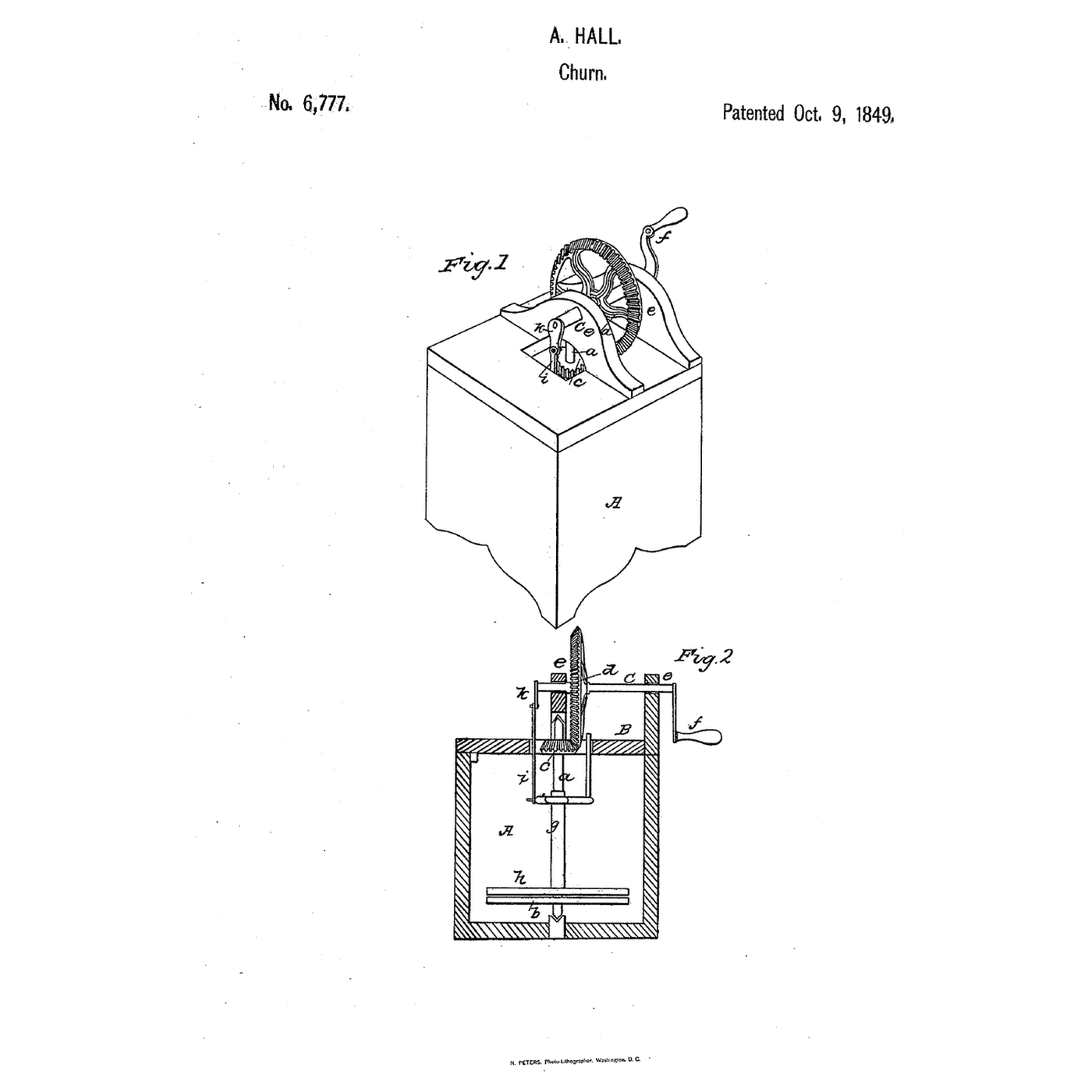 Double-Motion Dasher Churn: One Crank Spins One Dasher and Plunges the Other