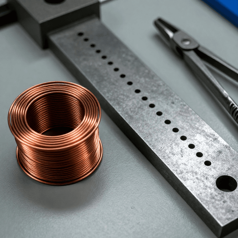 Copper Wire Drawn Through a Drawplate