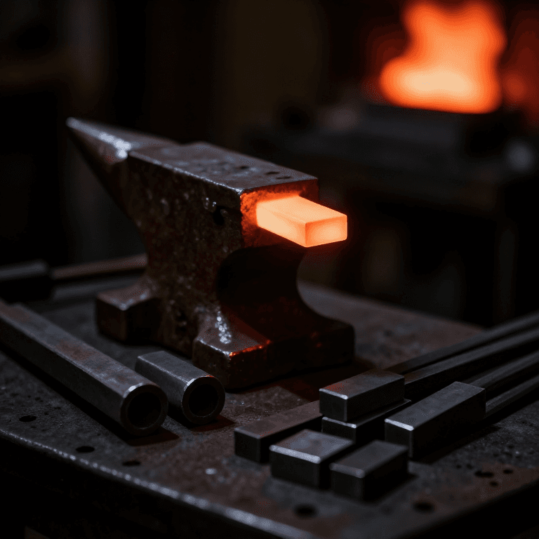 Mild Steel Bar Stock Forged from an Ingot