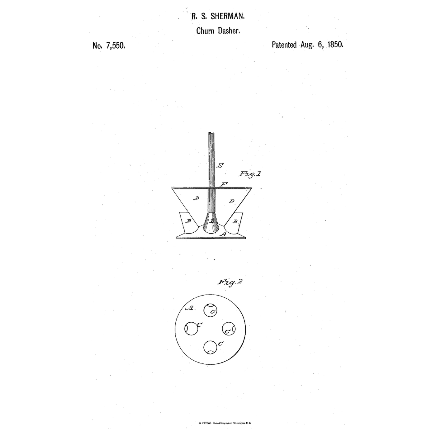 Funnel-Tube Cap-Plate Dasher: Streams Up the Funnels, Split by Wings, Thrown From a Cap