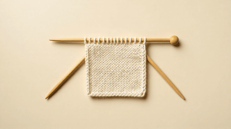 Knitting a Flat Swatch on Two Needles — The Knit Stitch and Garter Stitch