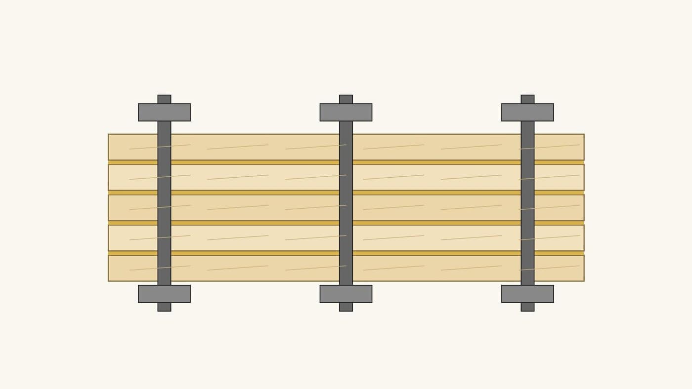 Laminated Spruce Blank: Planed Spruce Boards Glued Grain-Parallel and Clamped