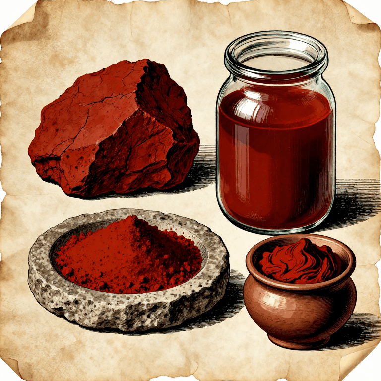 Making Red Ochre Tattoo Paint — Iron Oxide Body Pigment of Ancient Cultures