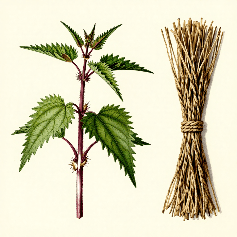 Making Rope from Stinging Nettle Fibre — Plant Bast Extraction and Reverse Twist
