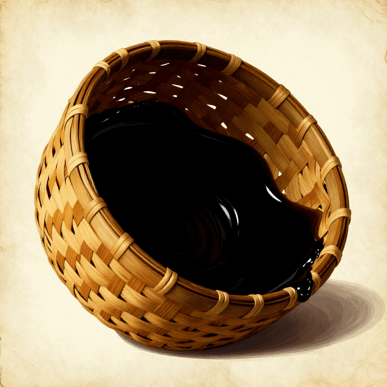 Waterproofing a Basket with Pine Pitch — Sealed Container for Liquids