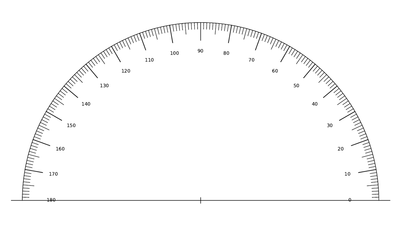Printed Protractor on Pasteboard