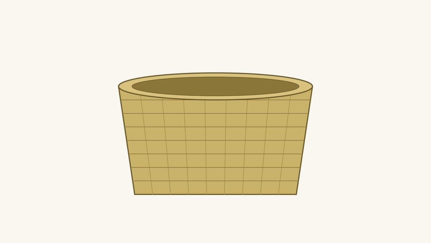 Rush Basket: Soaked Rush Plaited into a Base and Turned Up into Sides