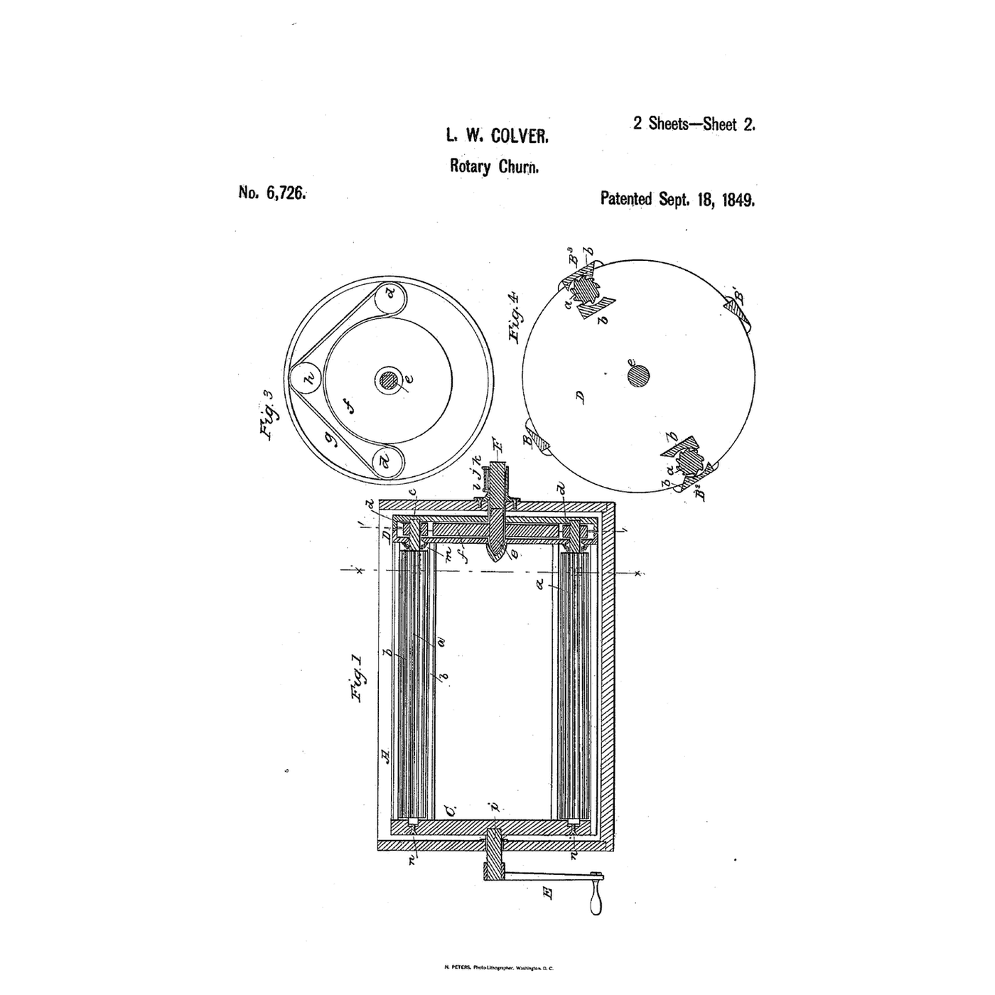 Self-Turning Roller Churn: Fluted Rollers Spun by a Fixed Wheel as the Dasher Turns