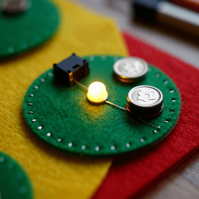 Sewing a LilyPad LED Circuit