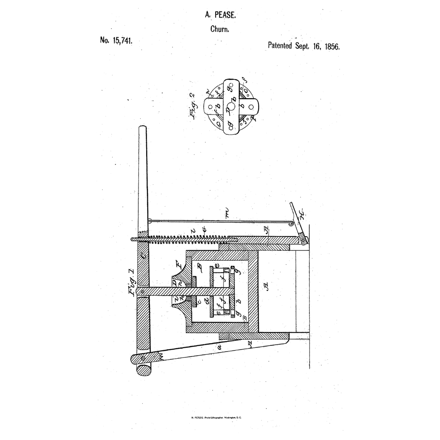 Sliding-Board Lever Dash Churn: A Free Board Between Two Fixed Ones, a Lever With a Spring