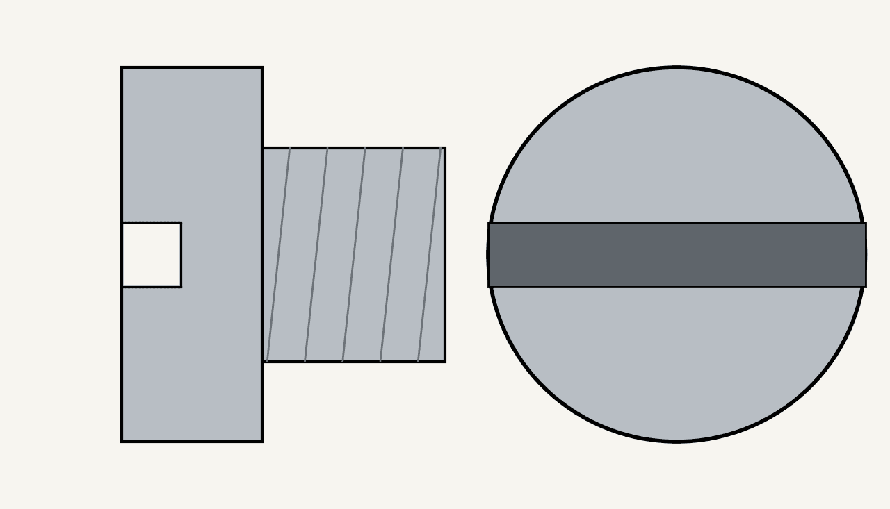 Slotted Machine Screws Turned from Round Bar