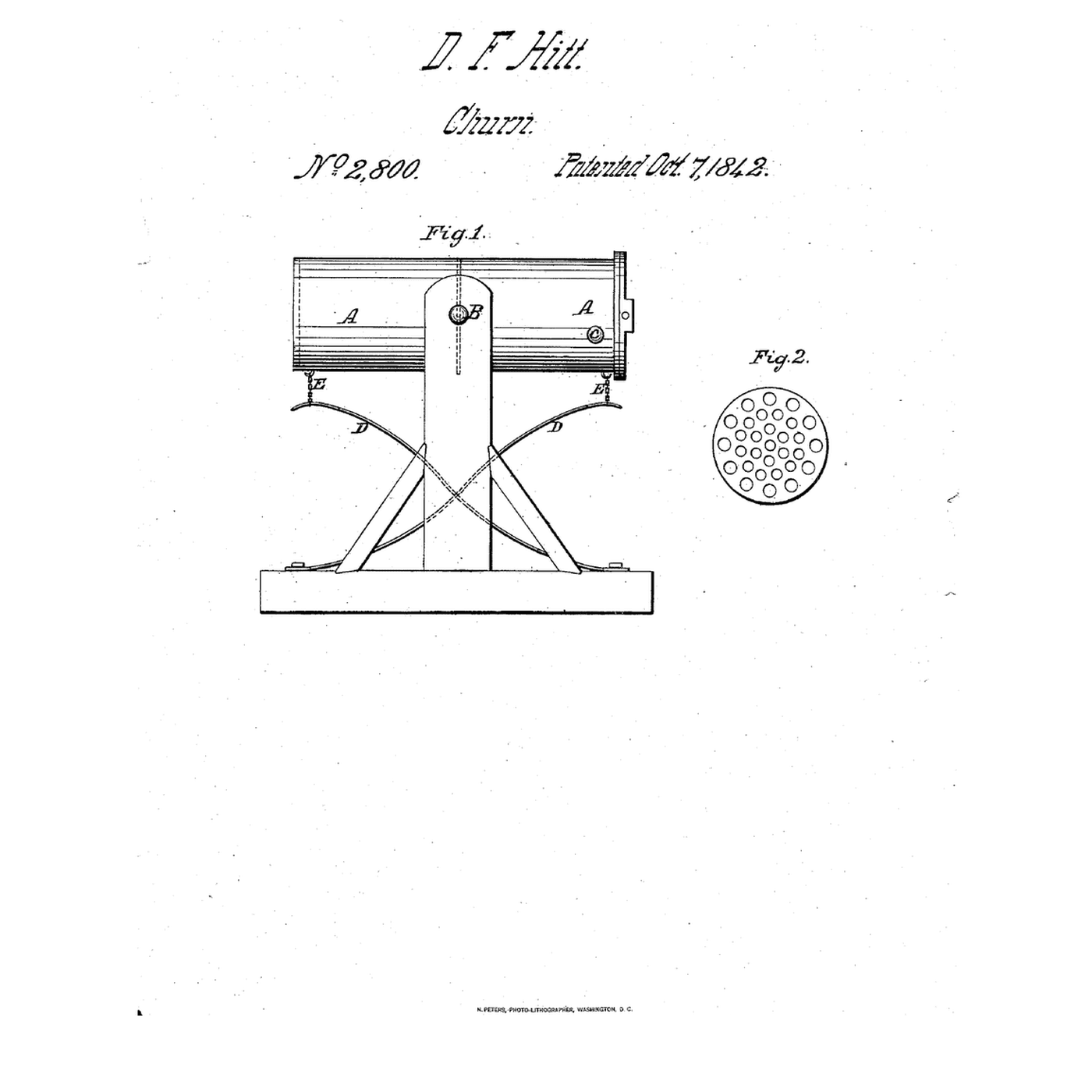 Spring-Return Rocking Churn: Springs Under Each End Lift the Low One Back