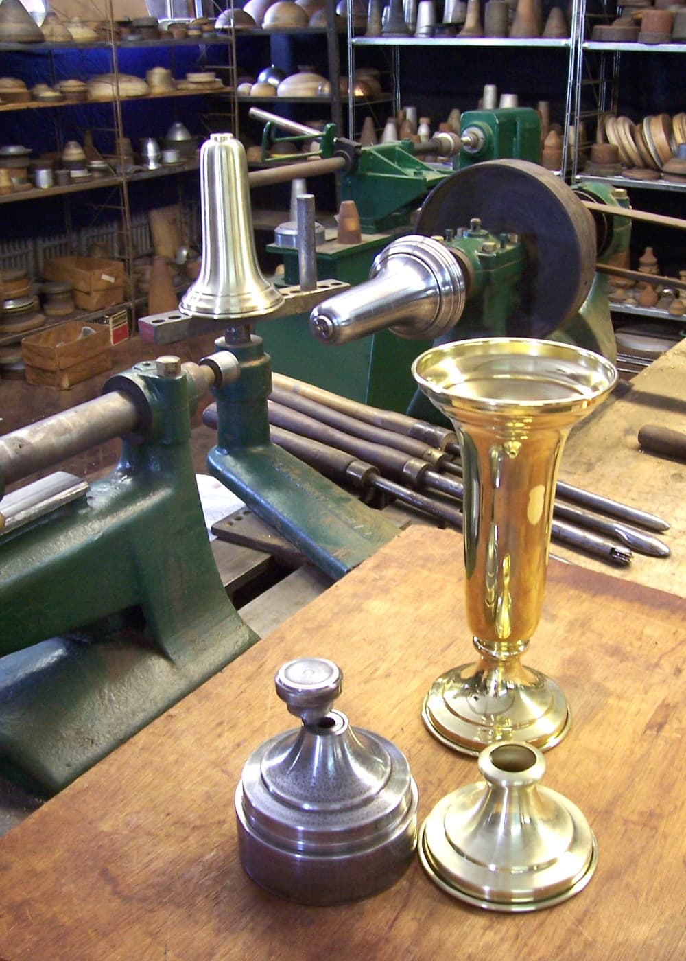 Spun Stainless Steel Bowl on a Lathe