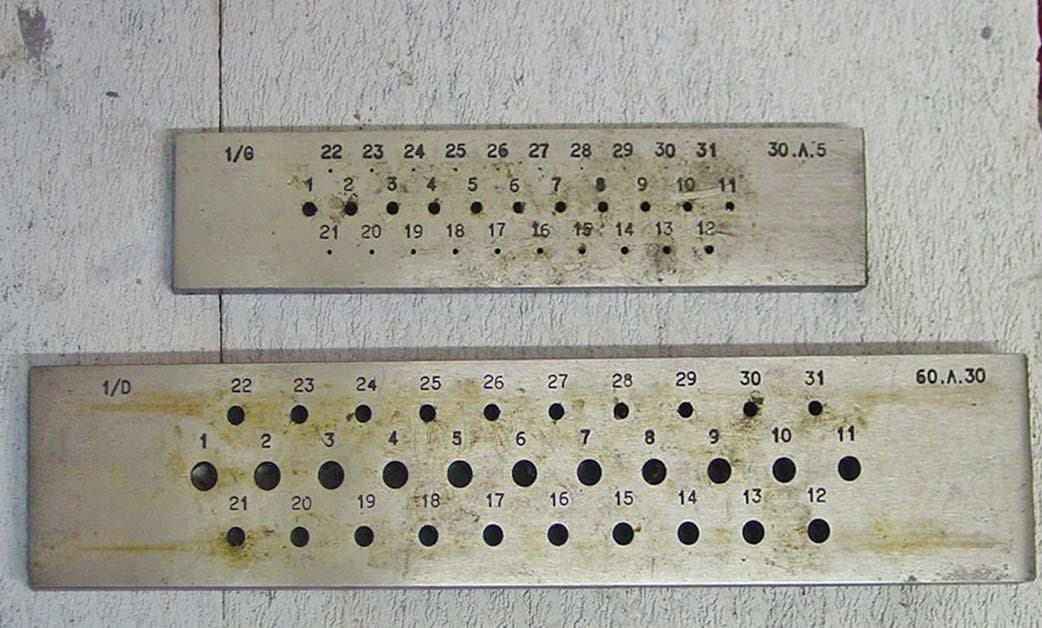 Steel Drawplate with Graded Tapered Holes, and Draw Tongs