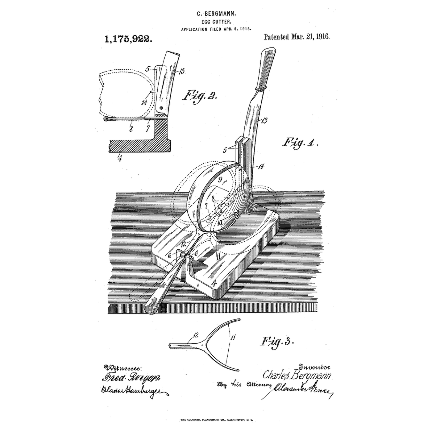 The Egg-Cutter: Hinged Shells Hold It, a Pivoted Knife Halves It