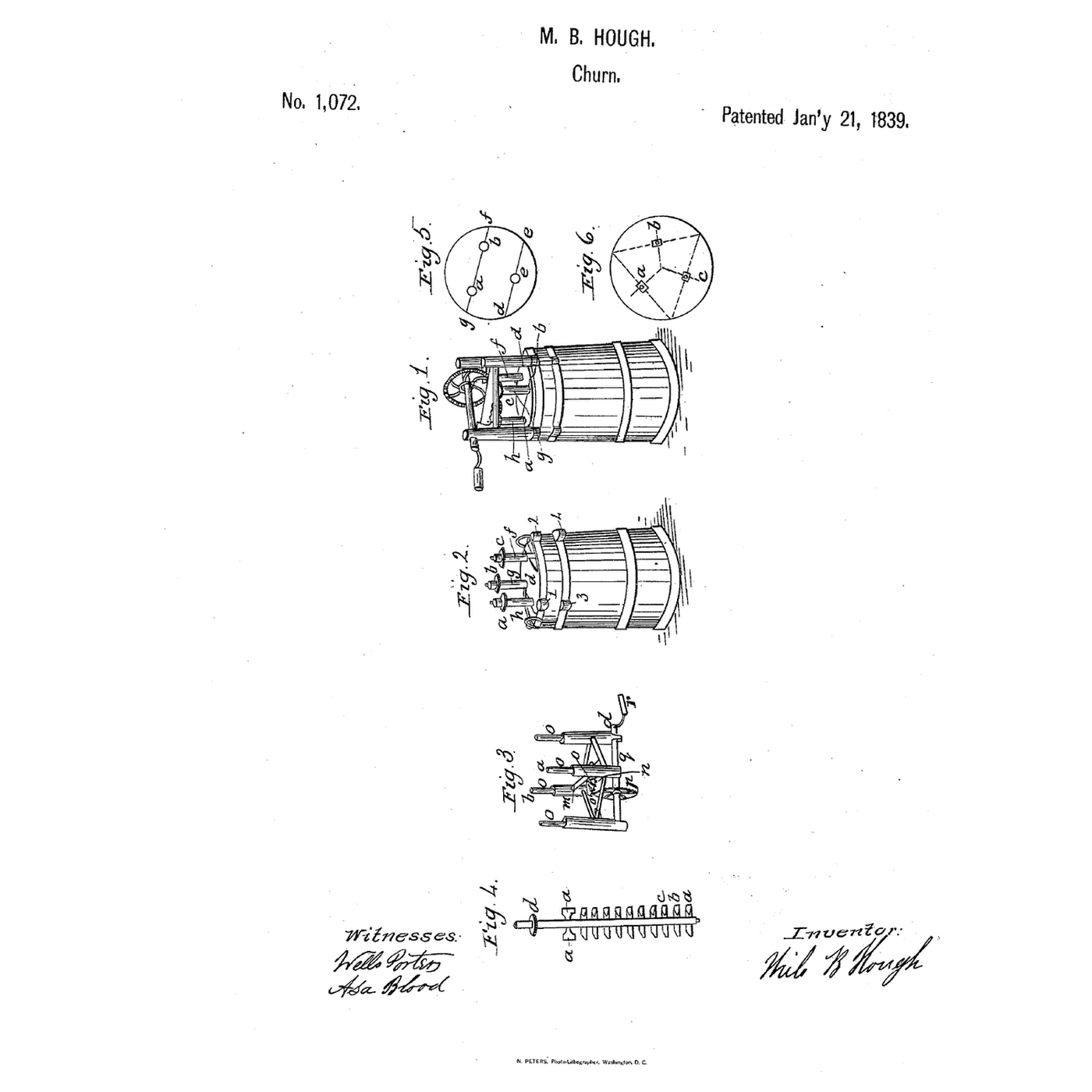 Three-Shaft Geared Churn: Fans Above, Screw-Form Beaters Below, One Crank