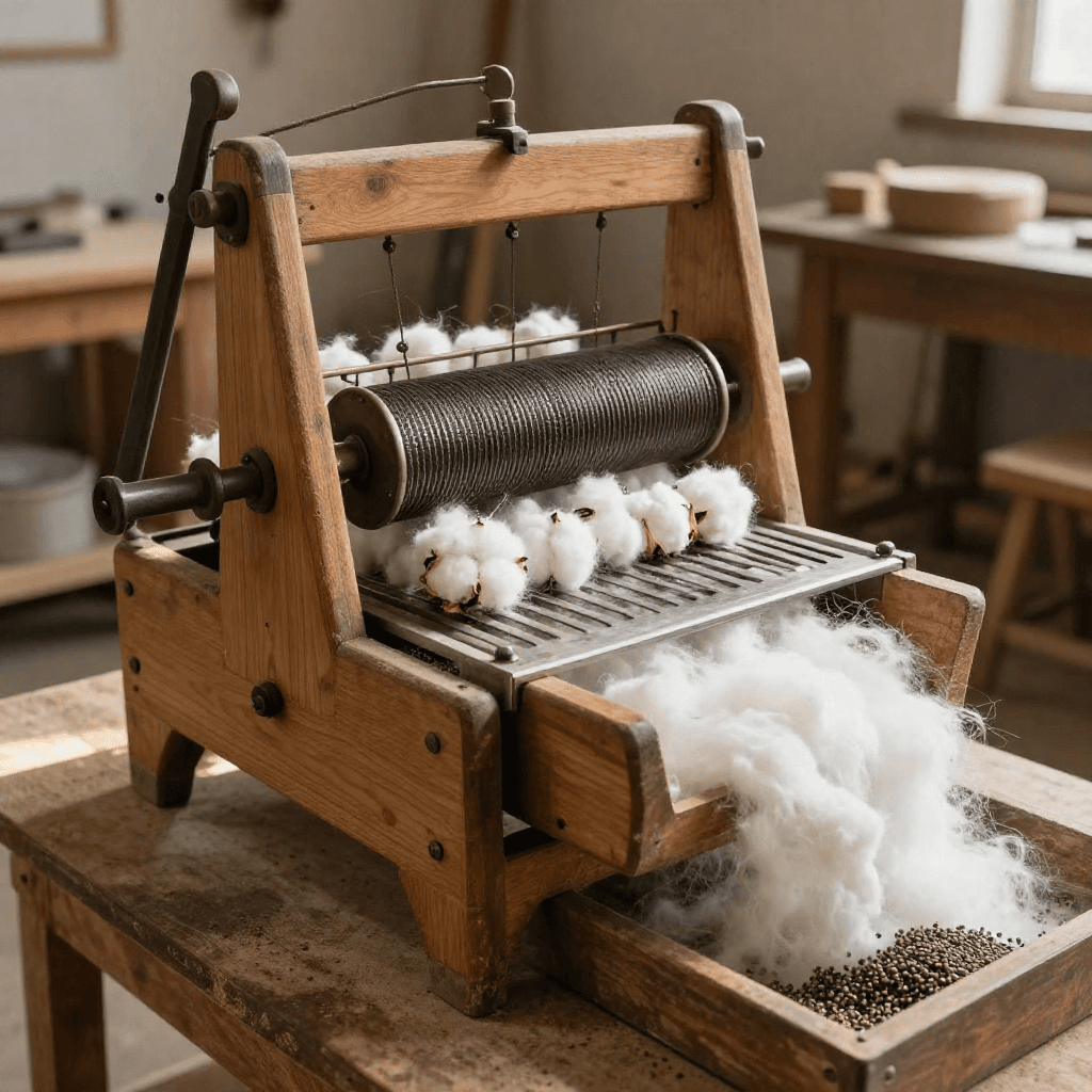 Whitney's Cotton Gin — Separating Seed from Fiber at Industrial Scale