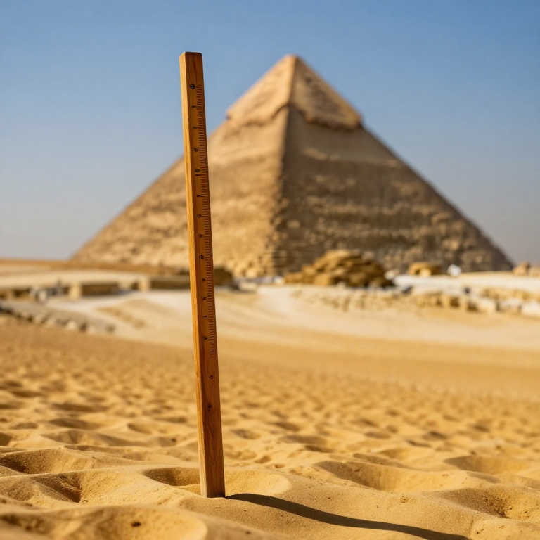 Measuring the Height of a Pyramid by Its Shadow — Thales' Similar Triangles