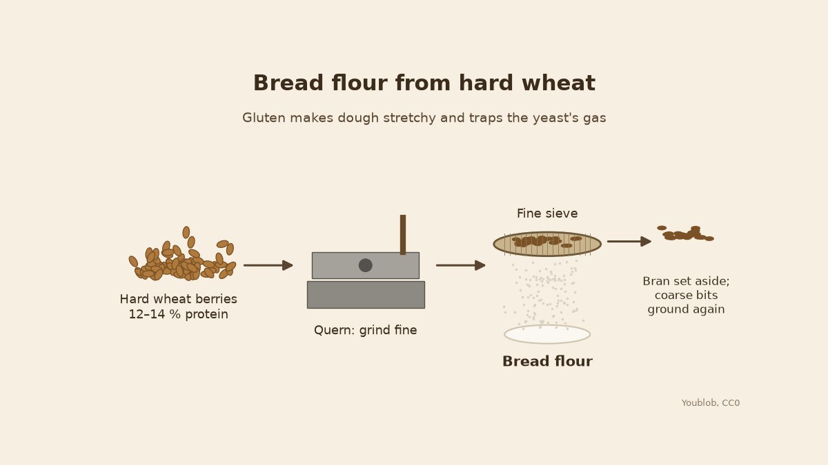 Bread Flour: Hard Wheat Ground on a Quern and Sifted